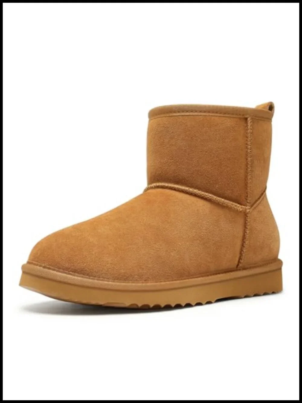 Genuine Suede Winter Snow Boots with Faux Fur Lining Ankle High Pull-On